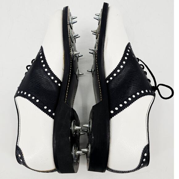 Vintage Pro-Shu Howard & Foster Black & White Leather Mens Golf Shoe 7N - Picture 6 of 11